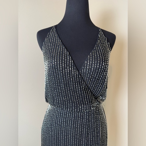 French Connection Enid Beaded Deep-V Neck Mini Dress 2 - Picture 4 of 14